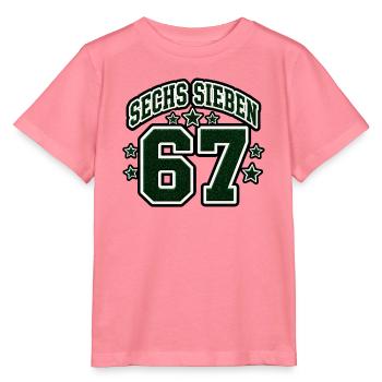 Sechs Sieben College Zahlen 67 Retro Vektor Shirt - Stanley/Stella Kinder T-Shirt MINI CREATOR  - Pink  - Vorne