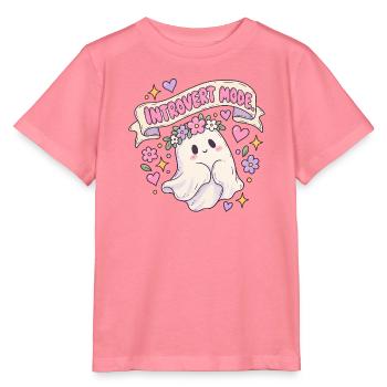 Introvert Mode Geist mit Blumenkranz - Stanley/Stella Kinder T-Shirt MINI CREATOR  - Pink  - Vorne
