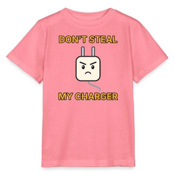 Ladekabel – Don’t steal my charger – Büro lustig - Stanley/Stella Kinder T-Shirt MINI CREATOR  - Pink  - Vorne