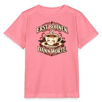 Erst Bohnen, dann Worte – Kaffee - Stanley/Stella Kinder T-Shirt MINI CREATOR  - Pink  - Vorne