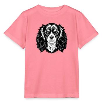 King Charles Spaniel Hundekopf - Stanley/Stella Kinder T-Shirt MINI CREATOR  - Pink  - Vorne