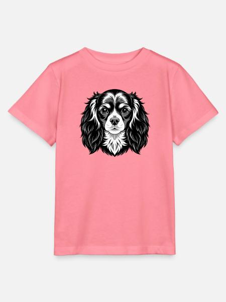 King Charles Spaniel Hundekopf - Stanley/Stella Kinder T-Shirt MINI CREATOR  - Pink 