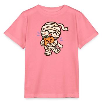 Süße Halloween Mumie mit kleinem Kürbis - Stanley/Stella Kinder T-Shirt MINI CREATOR  - Pink  - Vorne