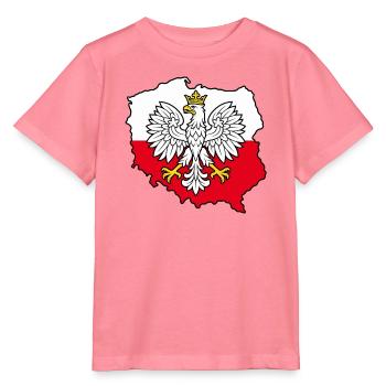 Polnischer Adler auf der zweifarbigen Karte Polens - Stanley/Stella Kinder T-Shirt MINI CREATOR  - Pink  - Vorne