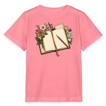 Journaling - Notizbuch mit Blumen und Bleistift - Stanley/Stella Kinder T-Shirt MINI CREATOR  - Pink  - Vorne