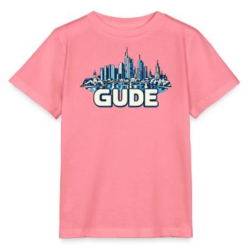 Blauer Frankfurter Skyline Stadtgrafik GUDE - Stanley/Stella Kinder T-Shirt MINI CREATOR  - Pink  - Vorne