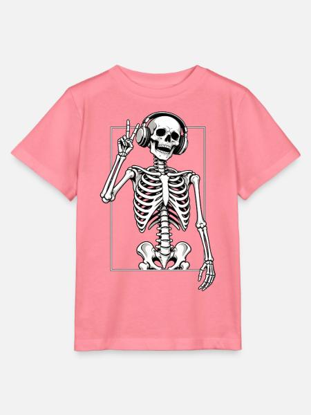 Skelett mit Kopfhörern - Stanley/Stella Kinder T-Shirt MINI CREATOR - Pink