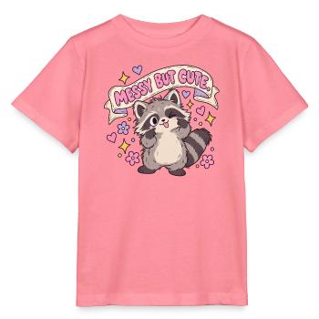 Messy But Cute Kawaii-Waschbär - Stanley/Stella Kinder T-Shirt MINI CREATOR  - Pink  - Vorne