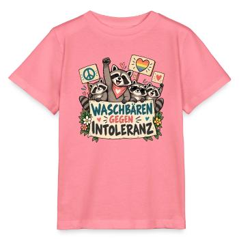 WASCHBÄREN GEGEN INTOLERANZ - Stanley/Stella Kinder T-Shirt MINI CREATOR  - Pink  - Vorne