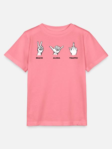 Beach Aloha Traffic Handzeichen Set – Illustration - Stanley/Stella Kinder T-Shirt MINI CREATOR - Pink