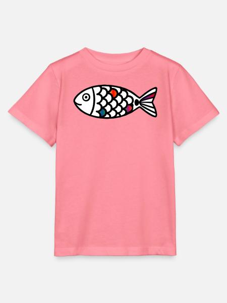 Abstrakter Fisch | Modernes Meeresmotiv - Stanley/Stella Kinder T-Shirt MINI CREATOR  - Pink 