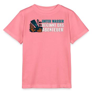 Tauchen Unter Wasser beginnt das Abenteuer. - Stanley/Stella Kinder T-Shirt MINI CREATOR  - Pink  - Vorne