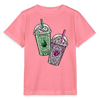 Gemstone Iced Coffee – Pink & Green Crystal Drinks - Stanley/Stella Kinder T-Shirt MINI CREATOR  - Pink  - Vorne