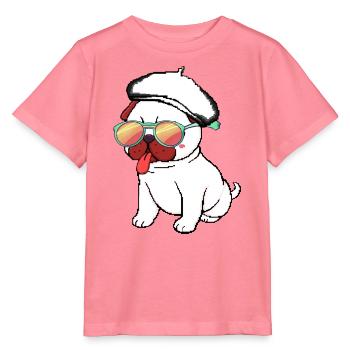 Dummer Zungen-Mops - Stanley/Stella Kinder T-Shirt MINI CREATOR  - Pink  - Vorne