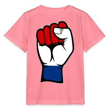 Poing du drapeau de la Hollande - T-shirt bio MINI CREATOR Stanley/Stella Enfant - rose  - Devant
