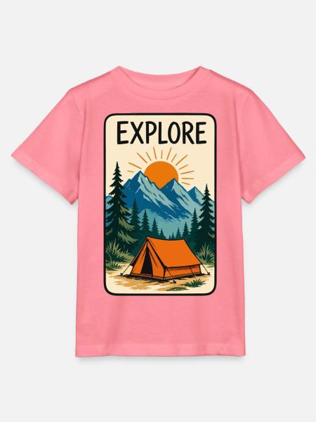 Explore Bergcamping Sonnenuntergang - Stanley/Stella Kinder T-Shirt MINI CREATOR  - Pink 