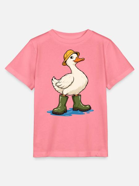 Ente mit Gummistiefeln - Stanley/Stella Kinder T-Shirt MINI CREATOR - Pink