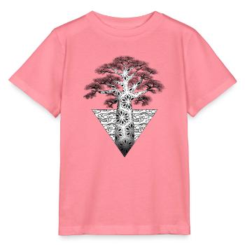 Geometrischer fraktaler Baum auf schwarzem Hintergrund - Stanley/Stella Kinder T-Shirt MINI CREATOR  - Pink  - Vorne