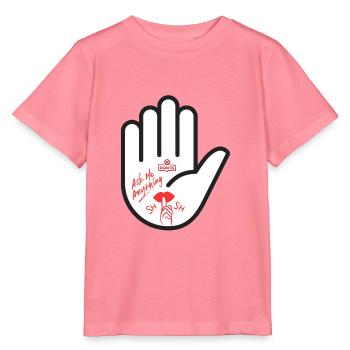 Frag mich nichts. Hand, pssst. - Stanley/Stella Kinder T-Shirt MINI CREATOR  - Pink  - Vorne