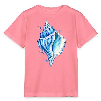 Blaue Muschel Wasserfarbenbild - Stanley/Stella Kinder T-Shirt MINI CREATOR  - Pink  - Vorne
