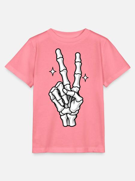 Skelett-Hand Rockzeichen Glow - Stanley/Stella Kinder T-Shirt MINI CREATOR - Pink