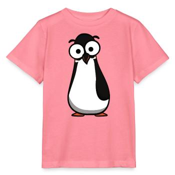 Pinguin mit Kulleraugen Cartoon - Stanley/Stella Kinder T-Shirt MINI CREATOR  - Pink  - Vorne