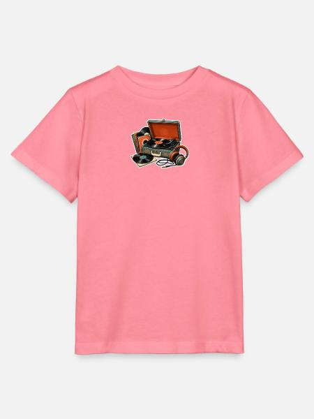 Vinyl Echoes Retro Turntable - Stanley/Stella Kinder T-Shirt MINI CREATOR  - Pink 