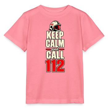 Feuerwehr – Keep Calm and Call 112 - Stanley/Stella Kinder T-Shirt MINI CREATOR  - Pink  - Vorne
