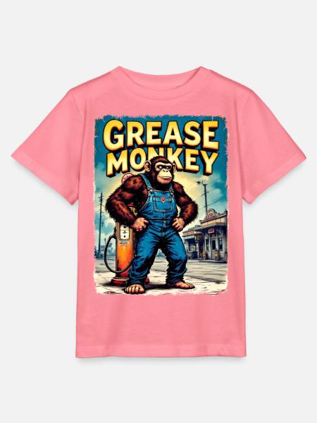 GreaseMonkey Retro Street Art - Stanley/Stella Kinder T-Shirt MINI CREATOR  - Pink 