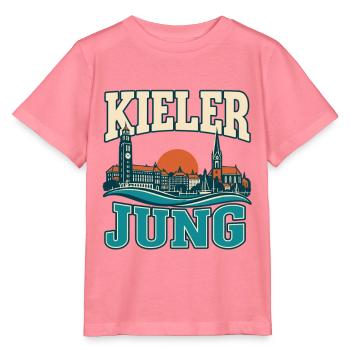Kieler Jung - Maritime Skyline von Kiel - Stanley/Stella Kinder T-Shirt MINI CREATOR  - Pink  - Vorne