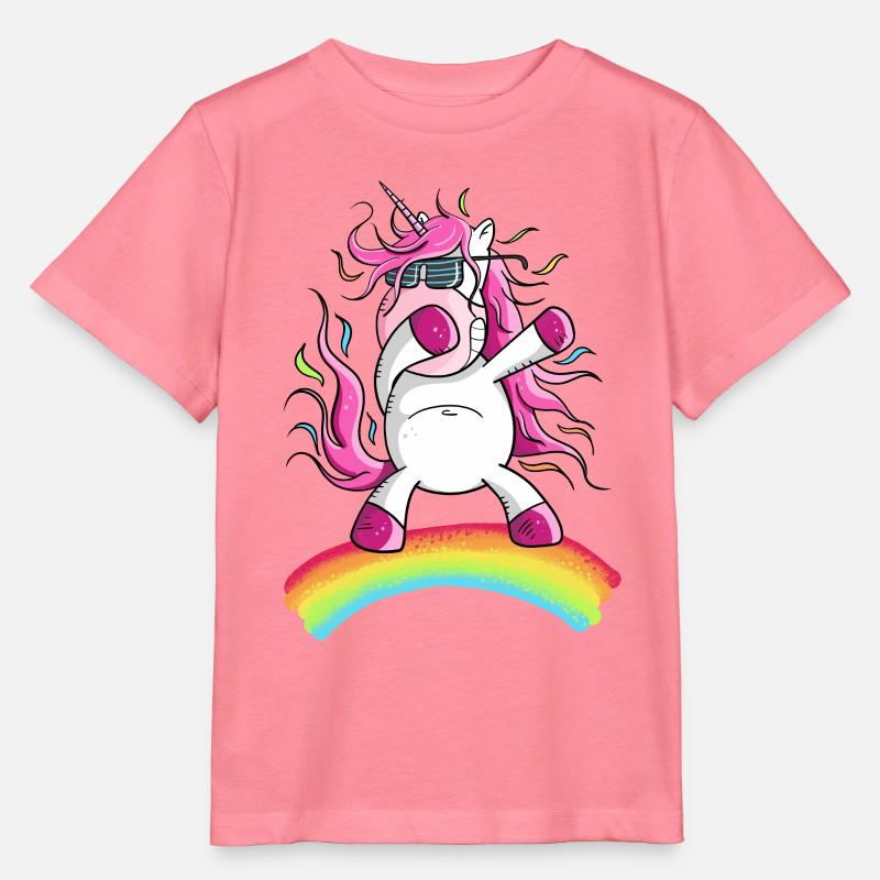 Dabbendes Unicorn Sur Rainbow I Dab Dance - T-shirt bio MINI CREATOR Stanley/Stella Enfant - rose 