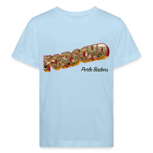 Forschd - Perle Badens - Vintage-Logo mit Luftbild - Kinder Bio-T-Shirt