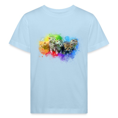 Chatons peinture arc-en-ciel -by- Wyll Fryd - T-shirt bio Enfant