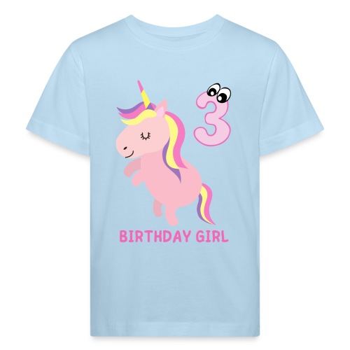 BIRTHDAY GIRL 3 YEARS OLD - Økologisk T-skjorte for barn