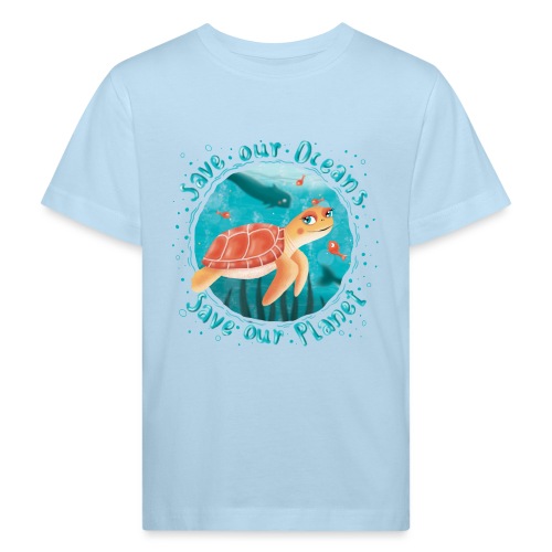 Save our Oceans - Save our Planet - Schildkröte - Kinder Bio-T-Shirt