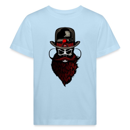 tete de mort barbu hipster crane barbe moustache s - T-shirt bio Enfant