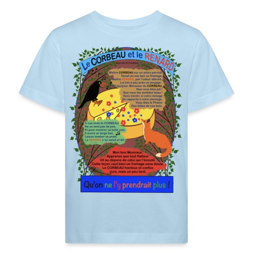 Le Corbeau et le Renard (Jean de la Fontaine) - Kinder Bio-T-Shirt
