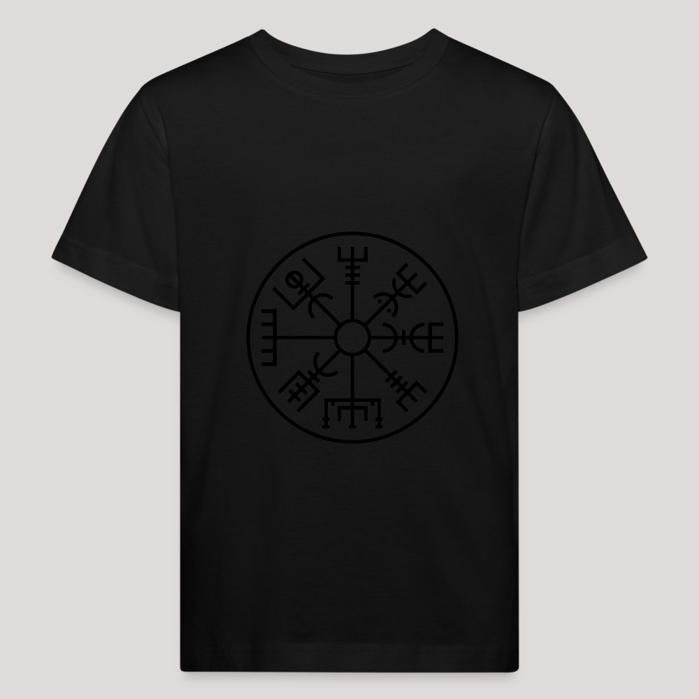 Vegvisir Kreis - Kinder Bio-T-Shirt Schwarz