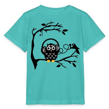 Listen to music - Stanley/Stella MINI CREATOR Kids’ T-Shirt - pool blue - Front