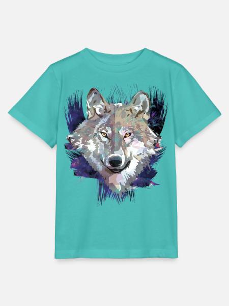 Wolf | Tier | Grauer Wolf - Stanley/Stella Kinder T-Shirt MINI CREATOR  - Poolblau