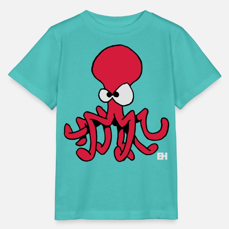 Poulpe - Pieuvre - T-shirt bio MINI CREATOR Stanley/Stella Enfant - bleu piscine