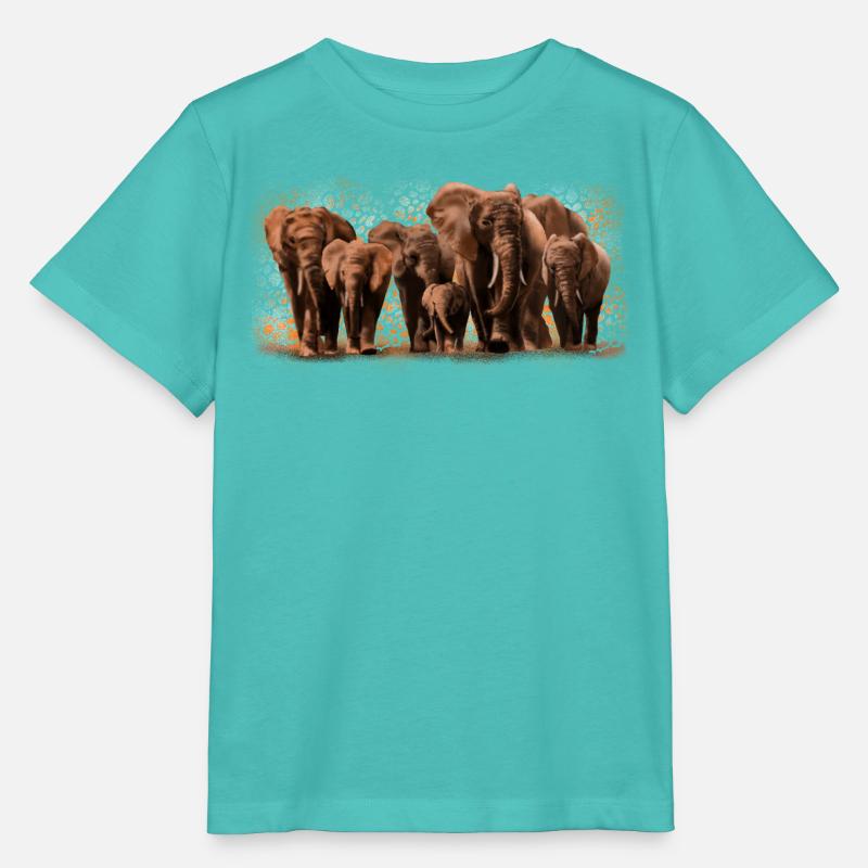 Elefanten - Stanley/Stella Kinder T-Shirt MINI CREATOR  - Poolblau