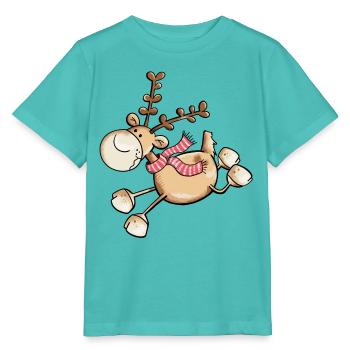 Flinkes Rentier - Rentiere - Ren - Weihnachten - Stanley/Stella Kinder T-Shirt MINI CREATOR  - Poolblau - Vorne