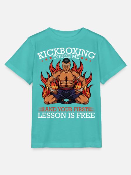 Kickboxen Feuer: Erste Lektion Frei - Stanley/Stella Kinder T-Shirt MINI CREATOR - Poolblau