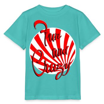 fun and crazy red white striped - Stanley/Stella MINI CREATOR Kids’ T-Shirt - pool blue - Front