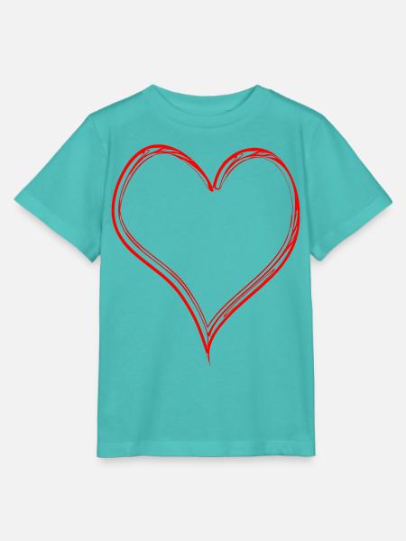 Herz Kontur - Stanley/Stella Kinder T-Shirt MINI CREATOR - Poolblau