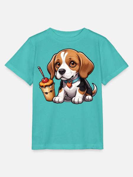 Beagle Cake Joy - Stanley/Stella Kinder T-Shirt MINI CREATOR  - Poolblau