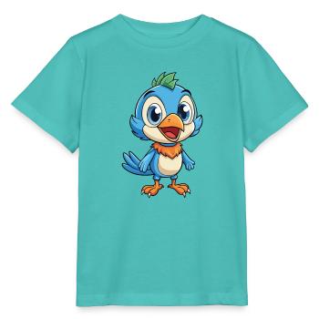 Würger Niedliche Zeichentrickfigur Kawaii Clipart - Stanley/Stella Kinder T-Shirt MINI CREATOR  - Poolblau - Vorne