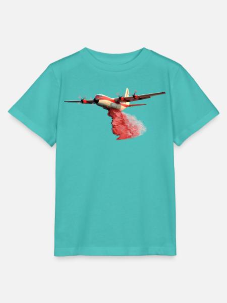 C-130 Löschflugzeug - Stanley/Stella Kinder T-Shirt MINI CREATOR - Poolblau