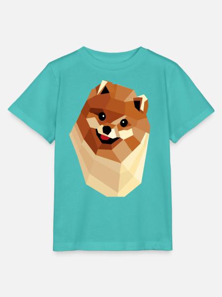 Pommerschen Low Poly — Geometrisches Porträt - Stanley/Stella Kinder T-Shirt MINI CREATOR  - Poolblau